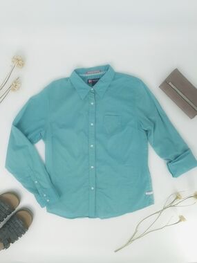 ✨Vintage Duck Head Jeans Co. Turquoise Cotton Button Down Shirt - Women's L✨